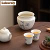 500ML Hand-painted Bamboo Jianshui Washing Cup Bowl Soda Glazed Tea Dust Cylinder Barrel Tea Residue Bucket Chaxi For Tea Craft