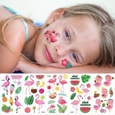 Aloha Lato Flaming Wodoodporny Naklejka Tatuaż, Dziecięca Letnia Plażowa Impreza Naklejka na Twarz