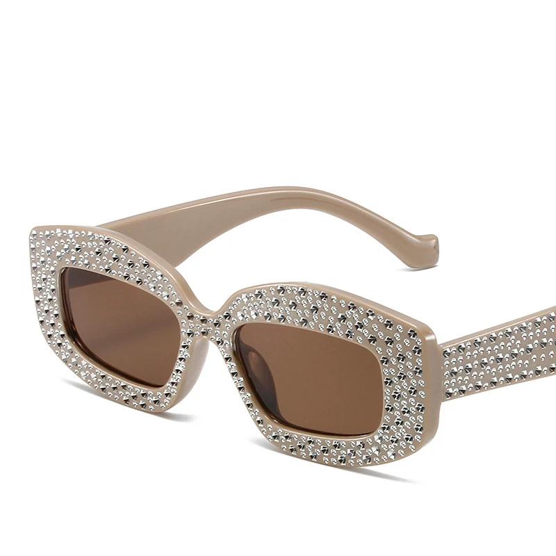 

Luxury Diamond Bling Sunglasses Women For Men Vintage Brand Design Sun Glasses Big Frame Irregular Popular Crystal Punk Eyewear As the picture