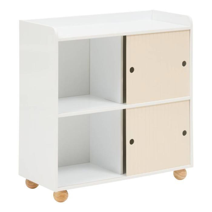 Meuble de rangement 2 portes 1 niveau "Bouli" beige Atmosphera for Kids