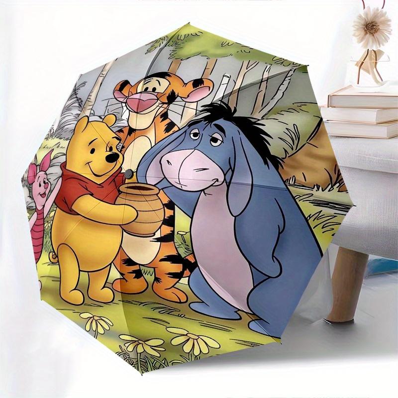 

Pooh and Friends Forever Automatic Open/CloseUmbrella-CuteUmbrella with Cute Design, Portable 3-Fold Compact Umbrella for Men & Women, Valen