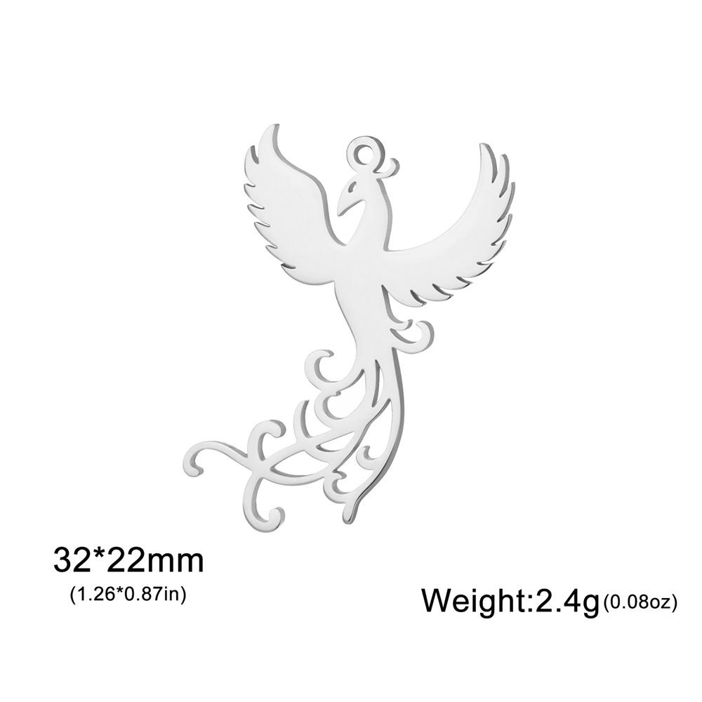 My Shape 5 pcs Phoenix Pendants Hummingbird Fire Birds Stainless Steel Charms for Necklace Earrings Keychains DIY Jewelry Making