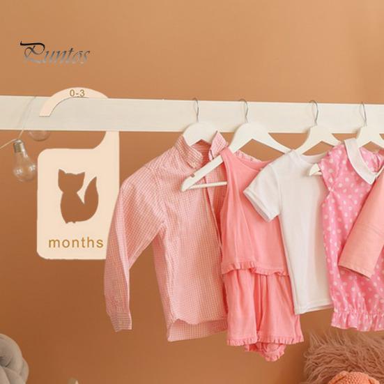 7/8 Pcs Baby Wardrobe Dividers Closet Wooden Baby Garment Size Markers Newborn To Toddler Baby Clothes Size Dividers for Daily Baby Clothes