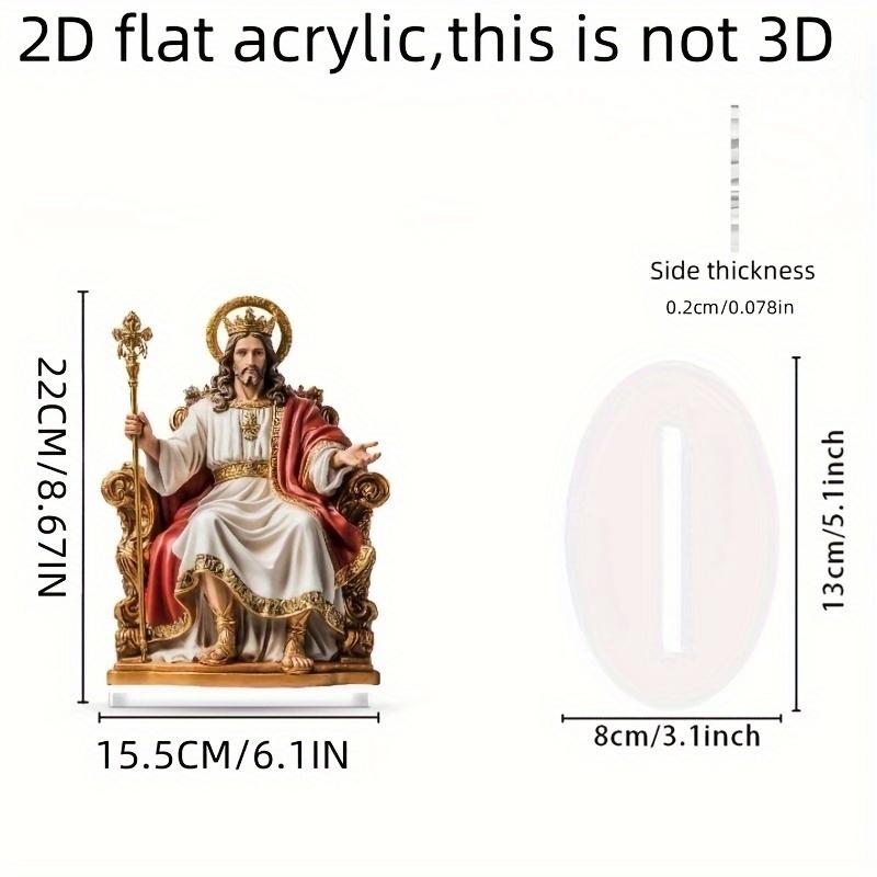 Retro Sacred Acrylic Jesus Figurine 2D Desktop Decoration for Home Office Christian Theme Photo Prop Gifts