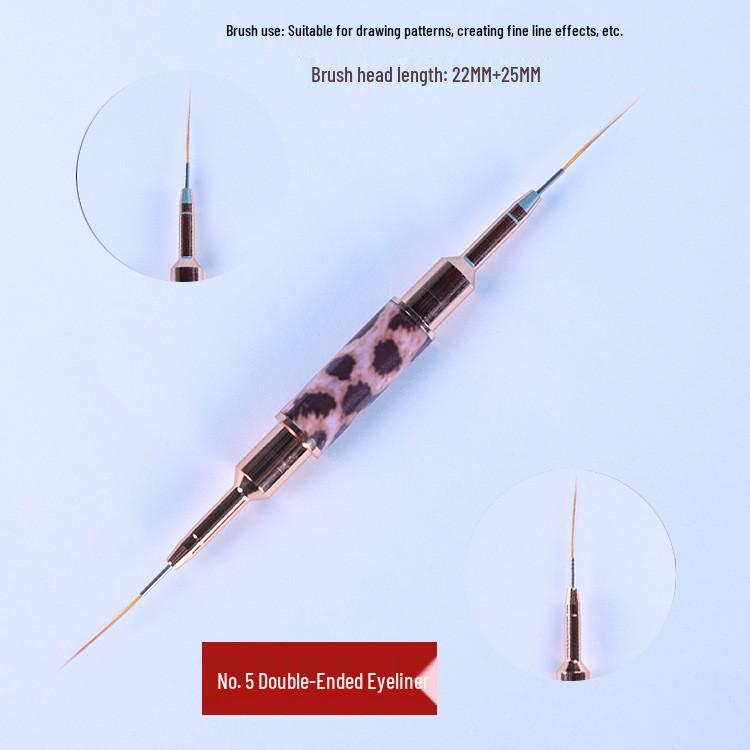 

Набор кистей для нейл-арта из 5 предметов с леопардовым принтом: Двусторонний гелевый карандаш для карвинга, омбре и градиентной подводки.