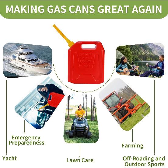 Gas Can Spout Replacement, Anti-Spill Gas Can Nozzle Replacement, 2-Kit Upgraded Spouts No Leaky With Flexible Nozzle, Can Vent Caps, Fit For Most