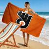 "Orange and Black Flyers Logo Design" Patterned Beach Towel Quick Dry Perfect for Travel Outdoor Sports Jogging the Beach and Swimming