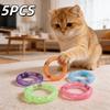 5pcs Random Color Cat Toys - Soft Mesh Tube Self-Play Donuts for Cats, Bell-Sounding Self-Entertainment Boredom-Relief Chew and Tease Toys