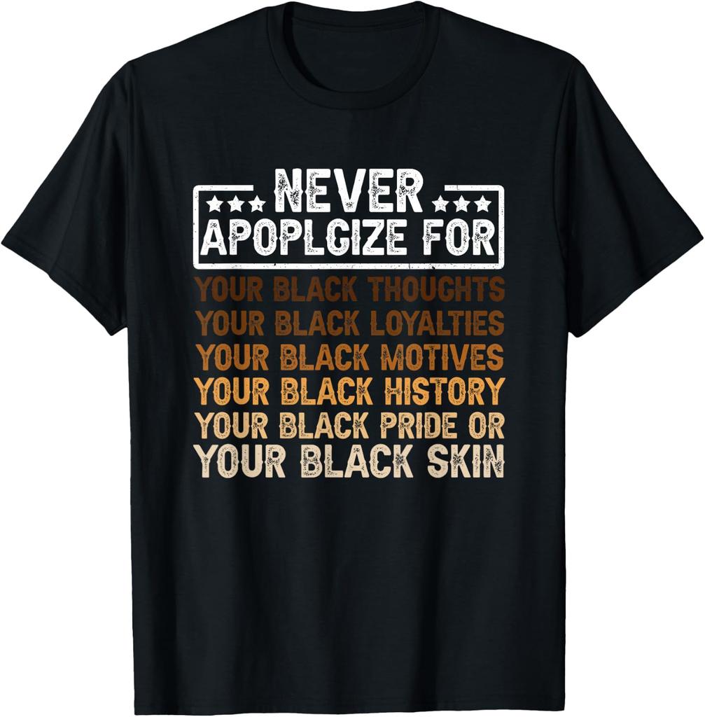 Never-Apologize For Your Black Thoughts Loyalties Motives T-Shirt