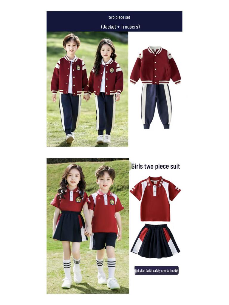 Children's Autumn & Winter Windbreaker Set: School & Kindergarten Uniform, 3-Piece Sportswear.