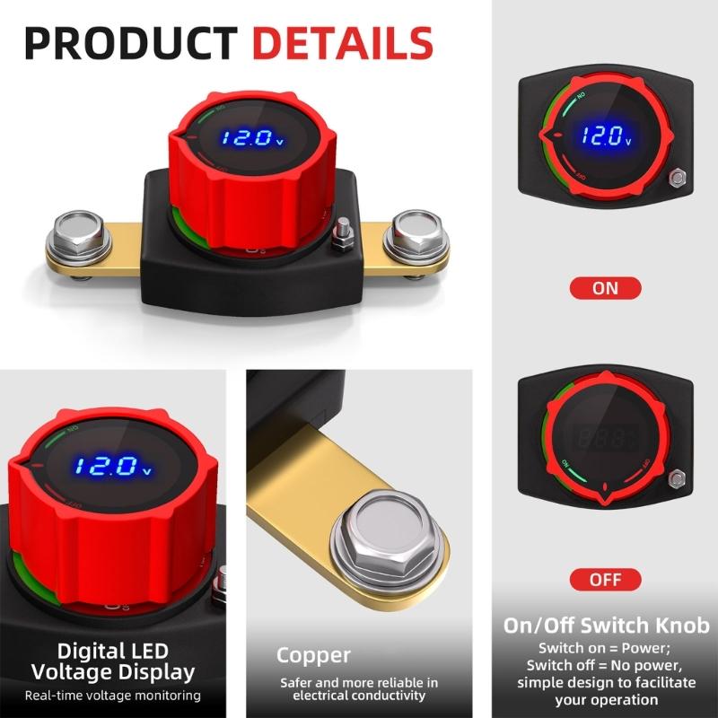 Waterproof Digital Battery Cutoff Switches with Easy Installation for Preventing Battery Drain in Cars & Boats