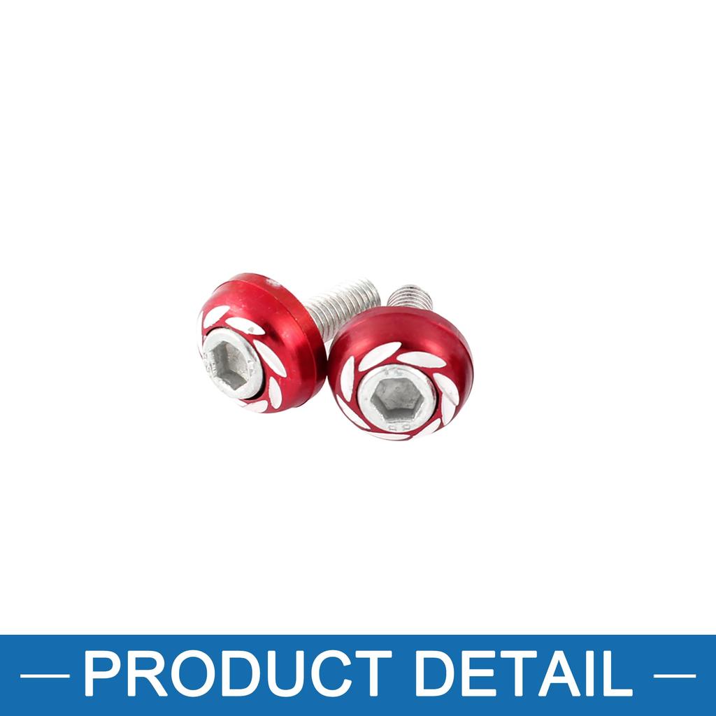 A ABSOPRO Car License Plate Bolt Screw 6mm Thread Round Head Plate Bolts Metal Red (Set of 4)