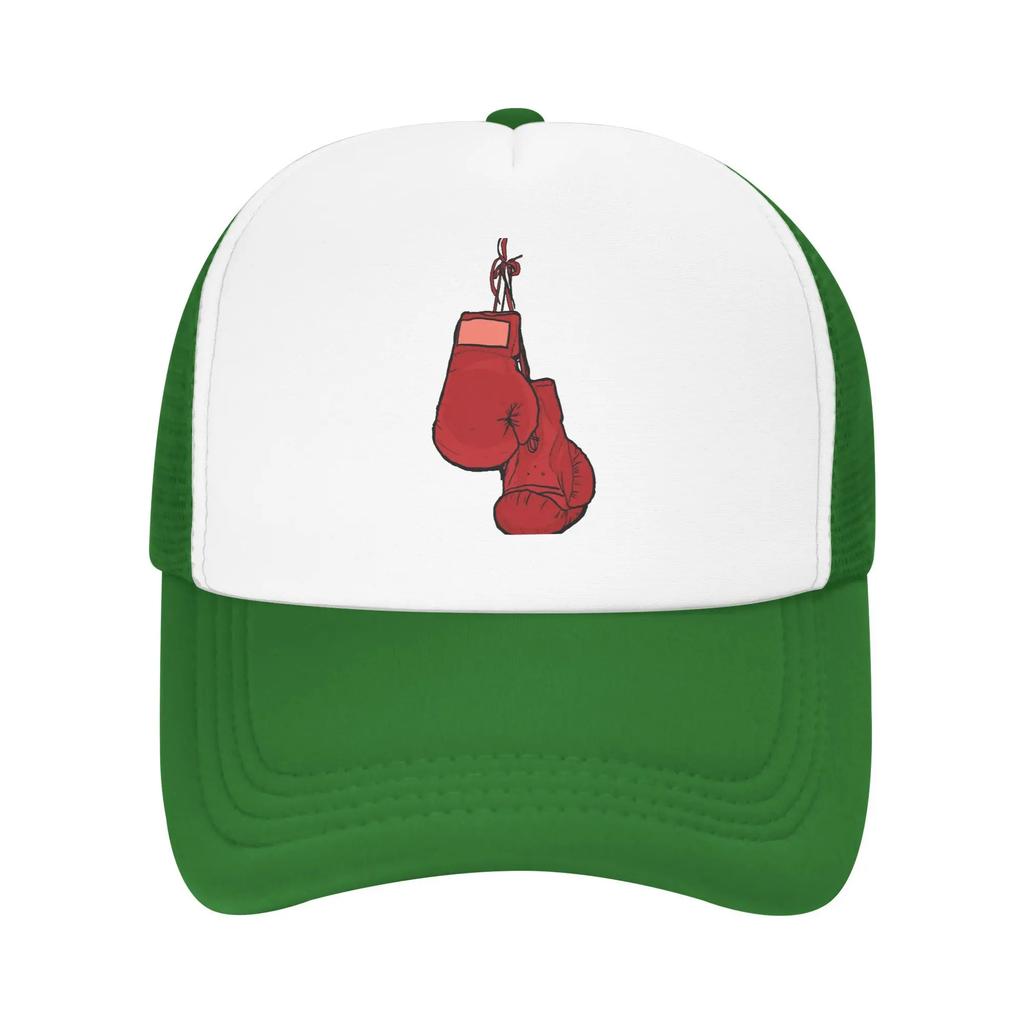 Hanging Red Boxing Gloves Merch Mesh Foam Trucker Hat Summer Cooling  Mesh-back Baseball Cap Leisure Adjustbale