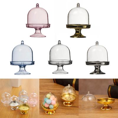 Versatile Dessert Display Plate Set 12pcs Mini Cake Stand with Dome Cover Plating Candy Holder Fashionable &Personalized