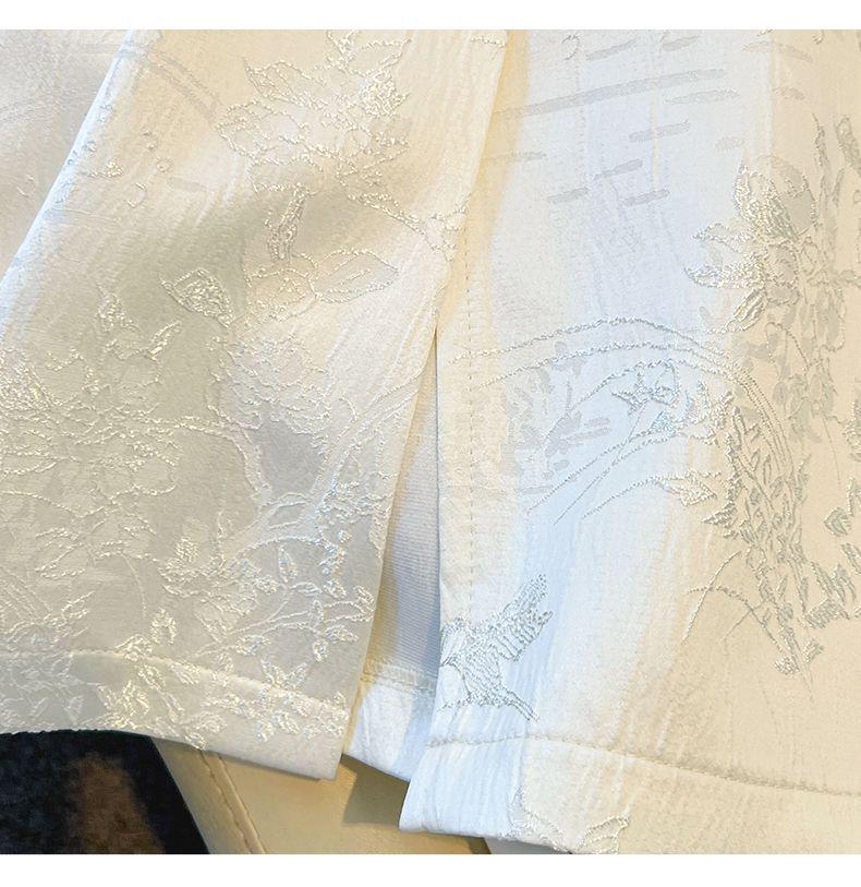 Summer 2025 High-Waist Chinese Style Embroidered A-Line Bodycon Midi Skirt for Women