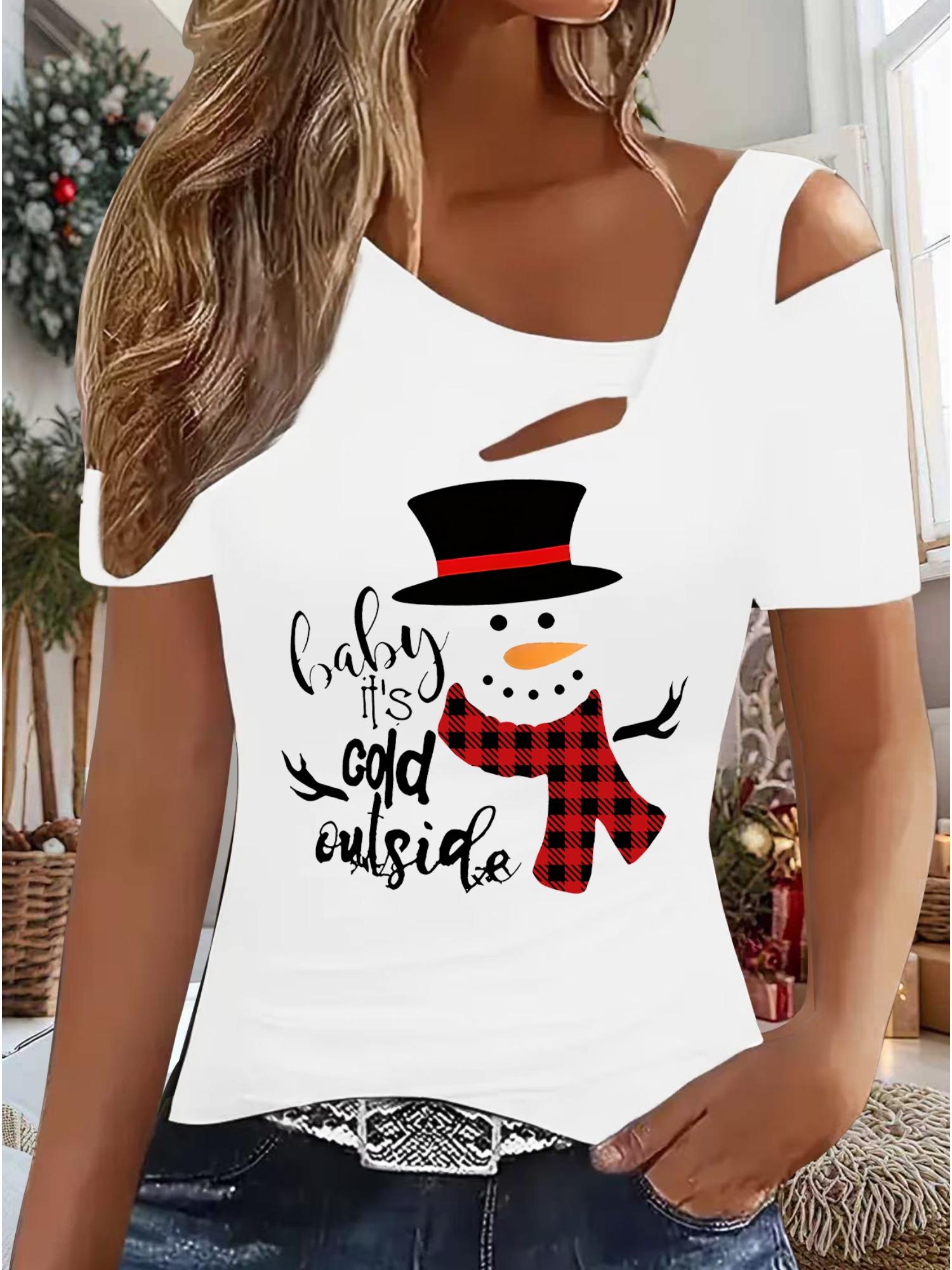 

Женский Новый Повседневный Топ Рождество Хэллоуин Рождественский Подарок Топы Рубашка Блузка XXL белый