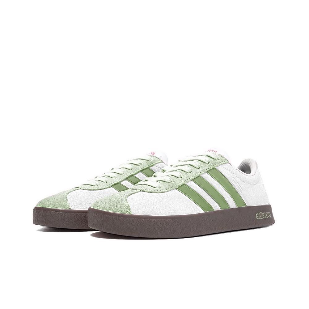 Adidas Neo Vl Court Unfinished Words, Amber Leather Slip Resistant Slip Resistant Low top Skateboard Shoes Unisex Green HQ1802(Team189-)