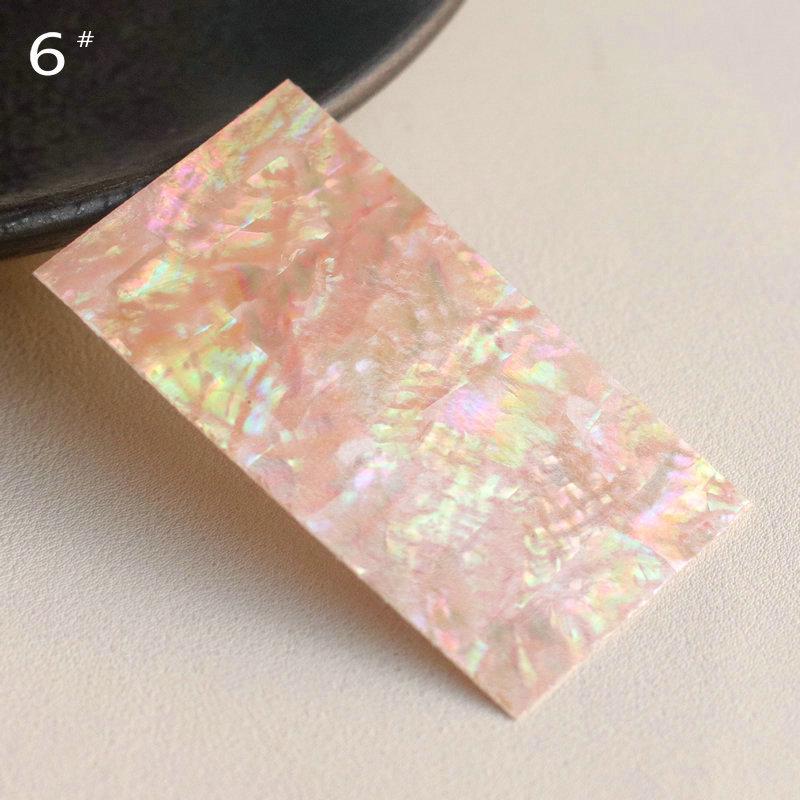 4x7cm Japanese Style Mother-of-Pearl Abalone Shell Nail Stickers with Adhesive, Colorful Patterns, Bendable Ornaments.