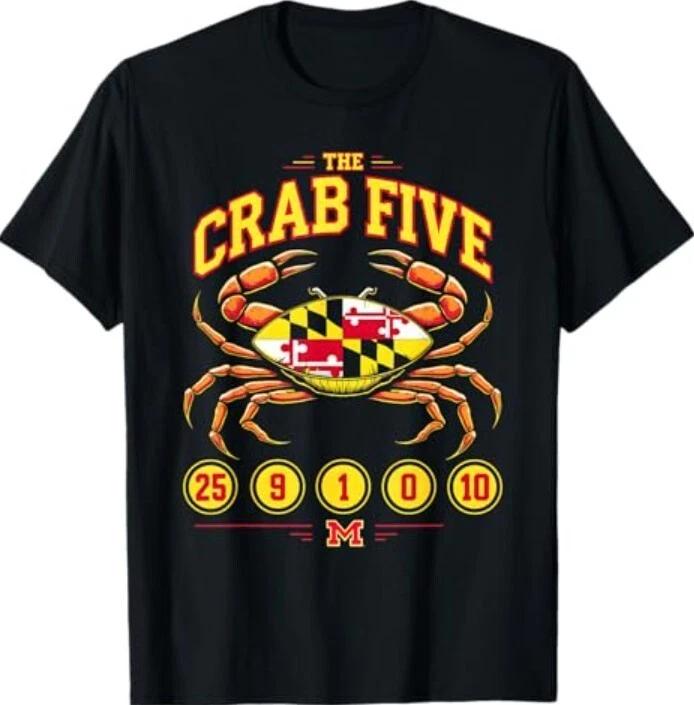 The Crab Five Crab Flag Maryland T-Shirt L