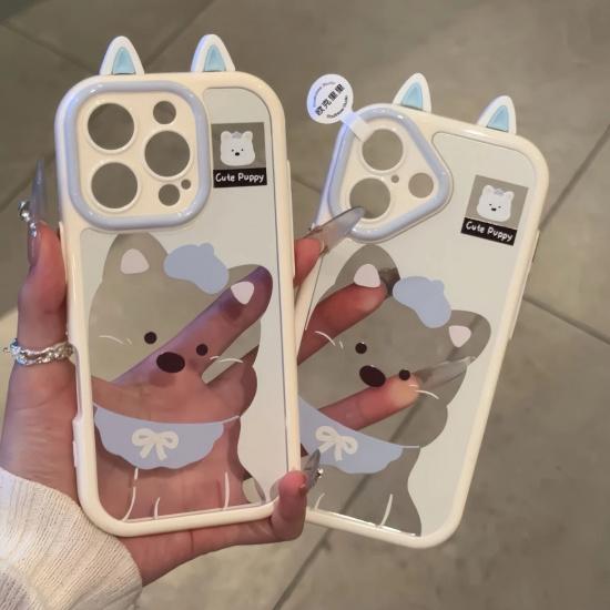 West Highland Ear Style Apple 16 Pro Cute Cream Case Transparent iPhone 15 Pro Phone Case Full Coverage New Model