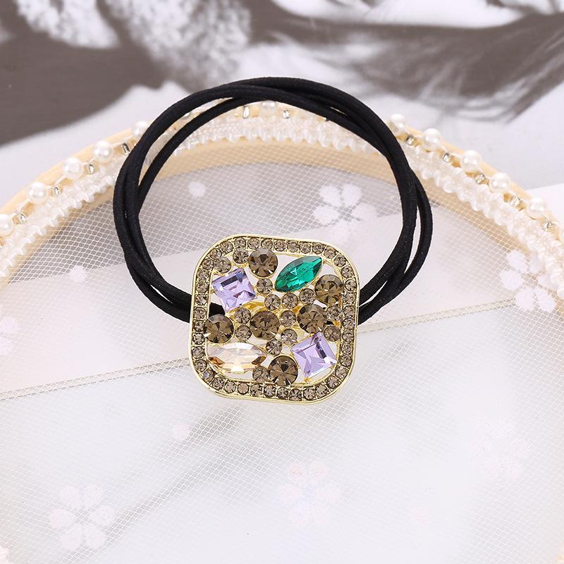 Mode Kristall Strass Haar Seil Frauen Krawatte Haar Gummiband Pferdeschwanz Haar Ring Einfache Retro Haar Krawatte Haar Zubehör