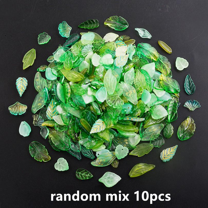 

10/20/30/50pcs Fashion Glass Leaves Charms For Jewelry Making Supplies Plant Ginkgo Leaf Pendant DIY Earrings Hair Accessories
