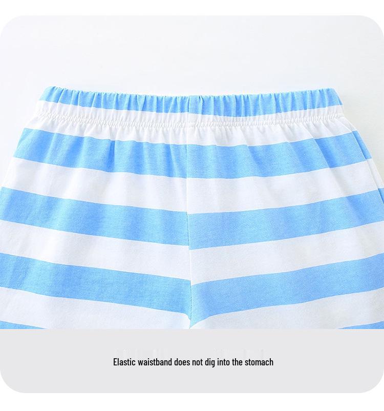2025 Summer Boys' Sailboat Embroidered Short-Sleeve Two-Piece Set