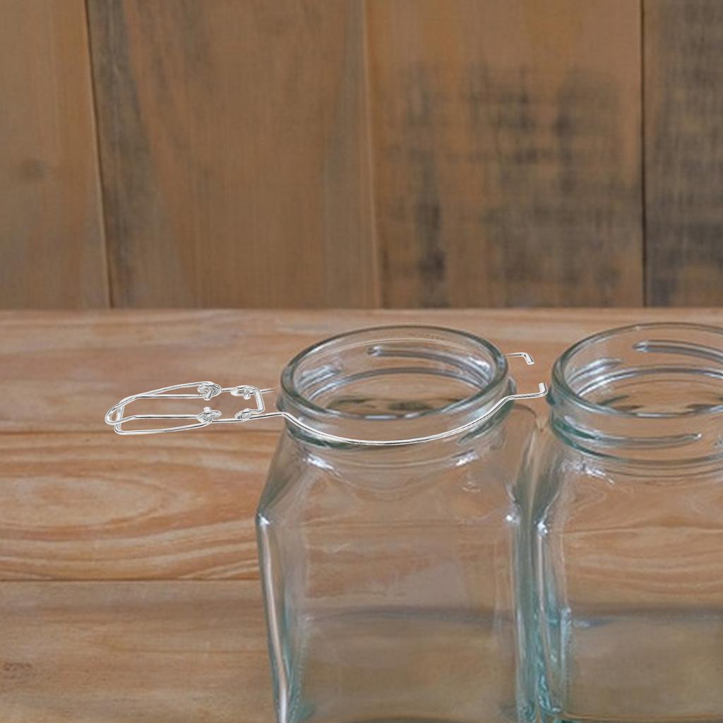 10 Stück Drahtverschlussklemme Verschlussdose Schnalle Edelstahl Befestigung Glasbehälter Auslaufsicherer Behälter Küchenaufbewahrung Metallversiegelung