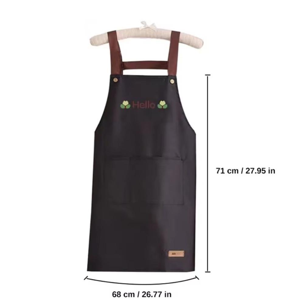 Oil-proof Kitchen Aprons Large Pocket Cooking Aprons New Working Clothes