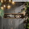 2D Flat, 1pc Coffee Bar Aluminium Decorative Sign & Plaques - "Coffee Bar Love Is Brewing" Wall Art with Coffee Cup & Beans Design, 15.7×3.94inch