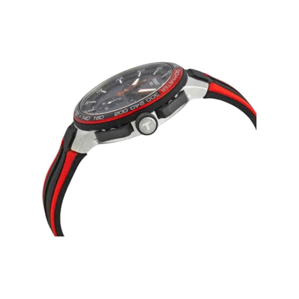 Tissot Racing Series Quartz Movement 100M Water Resistant Watch 44.5Mm Black Dial Stainless Steel Case Silicone Strap Men Watches T111.417.27.441.00