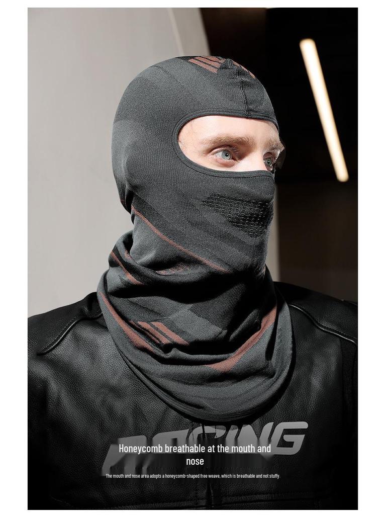 Men's Winter Windproof Cycling & Motorcycle Face Mask - Helmet-Compatible, Ski Neck Warmer