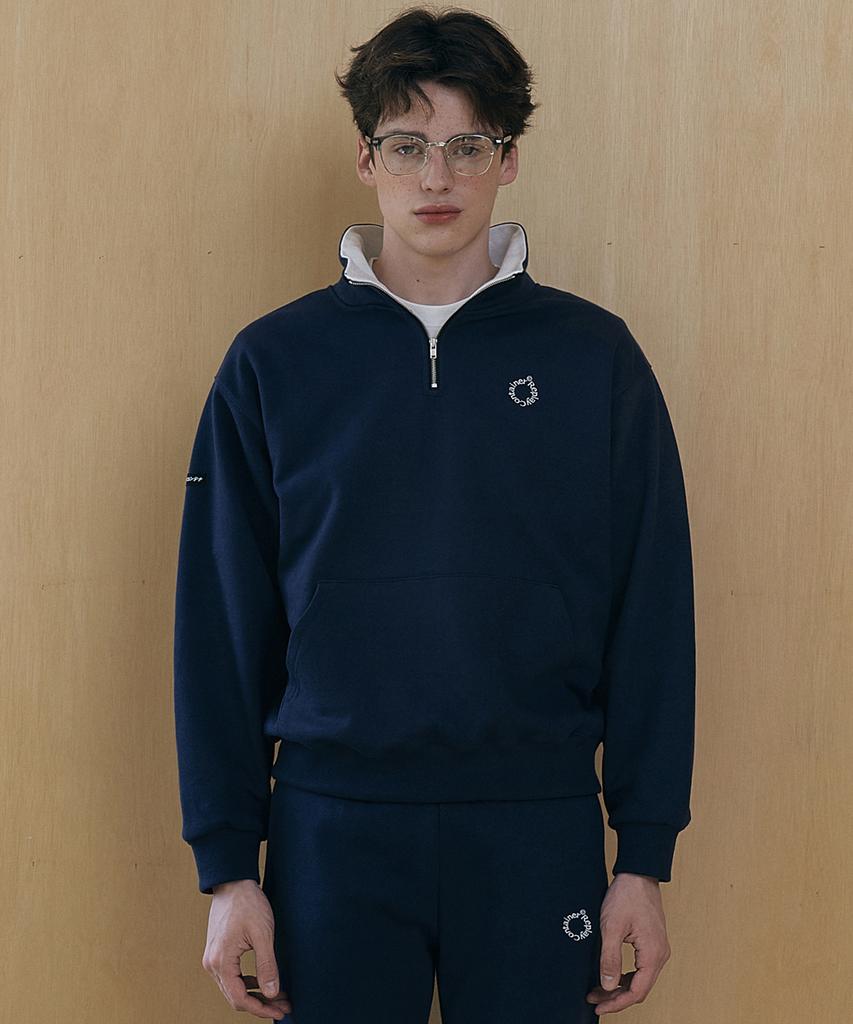 Lipeulleikeonteineo Rc Round Logo Combi Half Zipup Mtm (Navy)