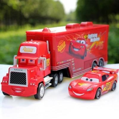 Toy Car - VOLIBEAR - Pixar Cars #95 McQueen and Mack Truck - 2 Pieces - Rubber - 3 Years and Up