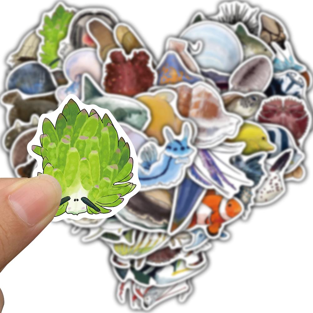 50/100PCS Deep Sea Animals Graffiti Stickers Landscaping Laptop Bicycle Skateboard Suitcase Guitar Phone Motorcycle Sticker