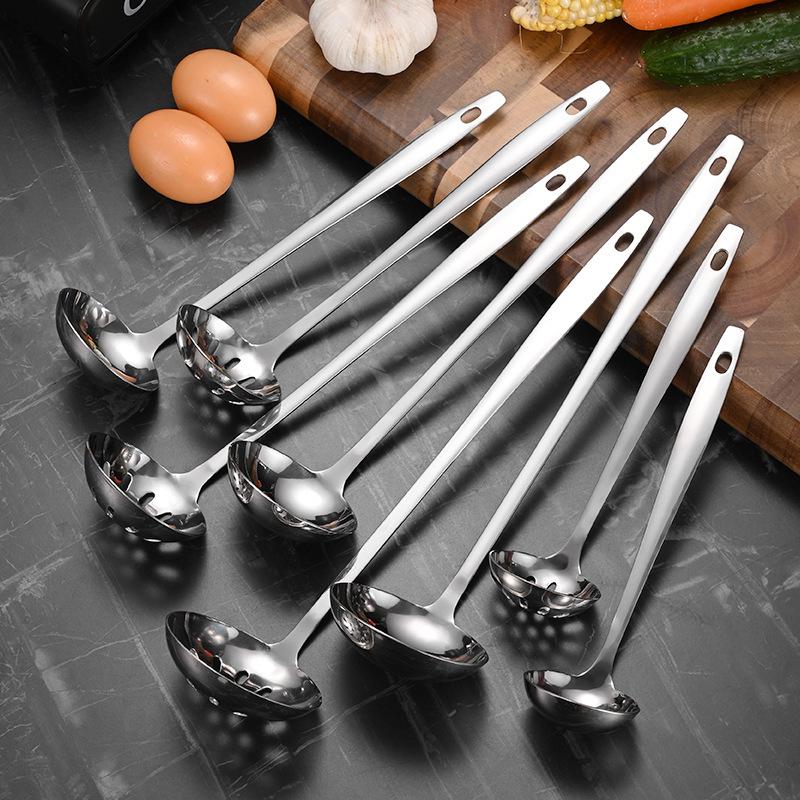 Stainless Steel Soup Spoon Ladle with Colander for Household or Restaurant Use