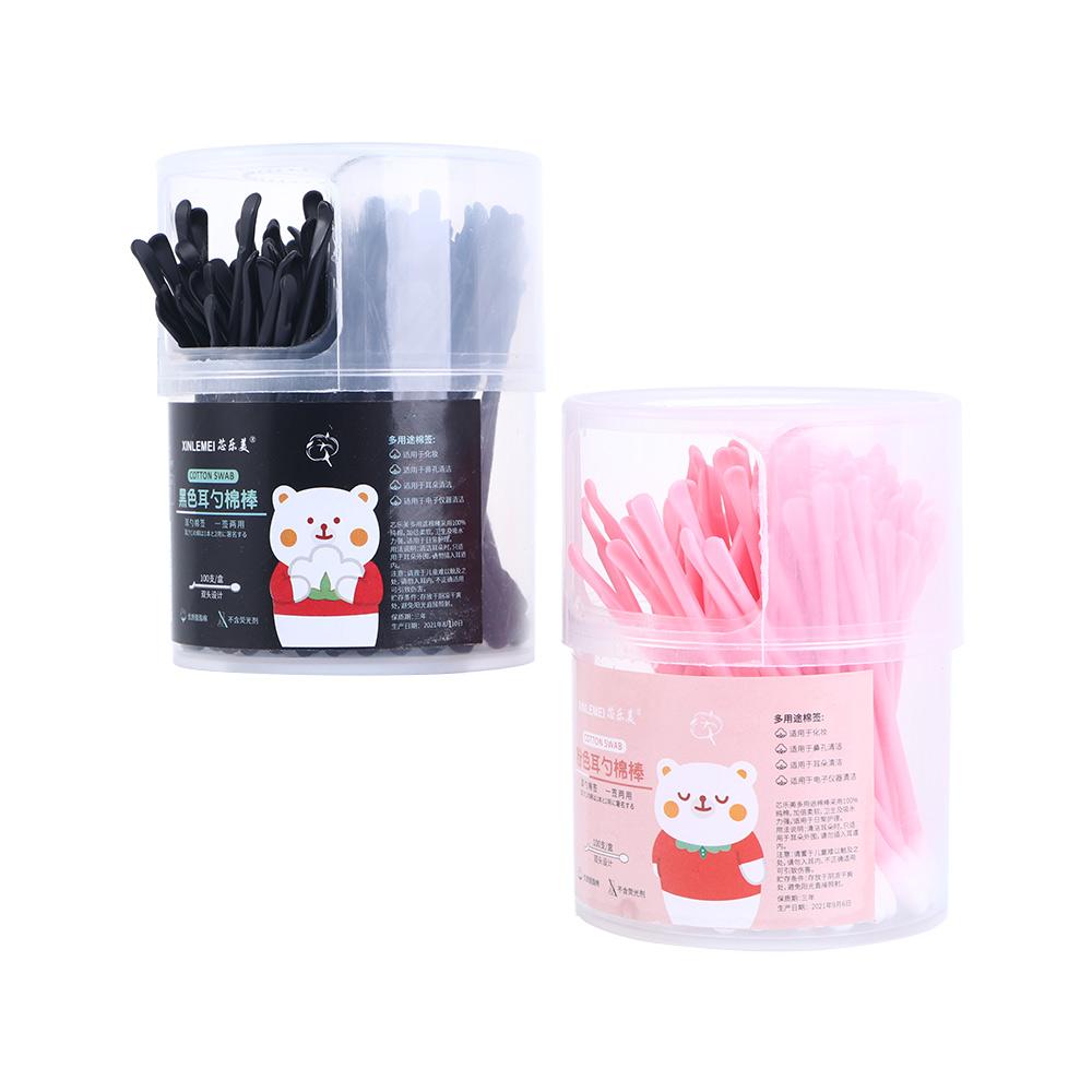 

Очиститель для чистки ушей Пластиковая кюретка с ушными ложками Одноразовые ватные палочки Ватные диски розовый