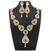 Gold Color Jewelry Sets Long Earring Necklace Set For Women Hollow Arabesque Pendant Necklace Bride Jewelry