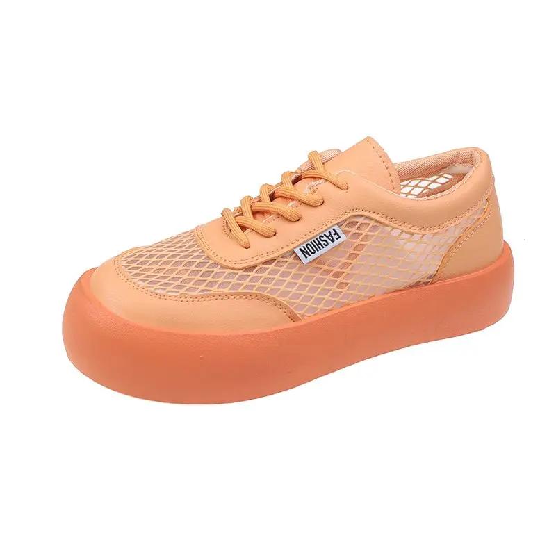 Fashion Mesh Breathable Flat Sports Ladies Shoes Round Toe Athletic Sneakers Women Footwear New In Original Korean With Stylish A