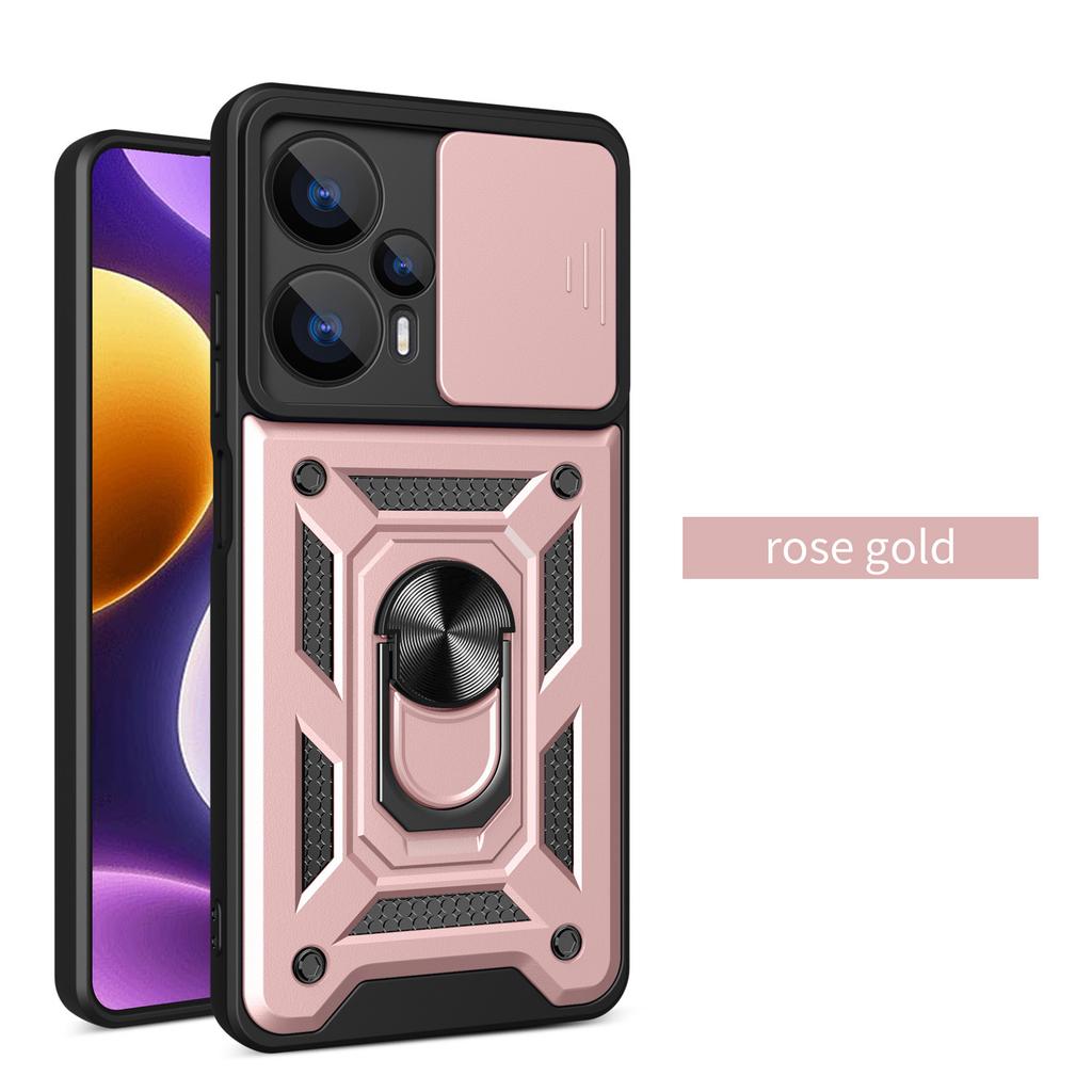 For Xiaomi Poco F5 Case Magnetic Ring Kickstand Funda for Xiaomi POCO F5 Case Slide Lens Armor Pocco F5 Little Cover