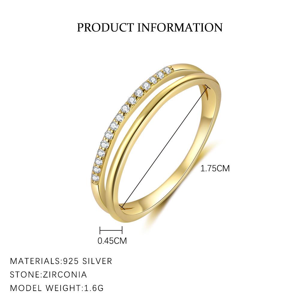 925 Sterling Silver Geometric Water Droplet Zircon Open Ring for Women Fashionable Exquisite Jewelry Gifts