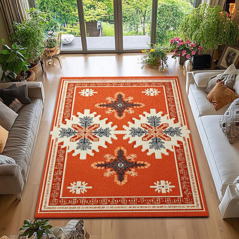

RAKKS Moroccan Red Area Rug with Non-Slip Backing, Ideal for Living Room, Dining Room, Bedroom - Vintage, Easy Clean, Durable, 40x60cm