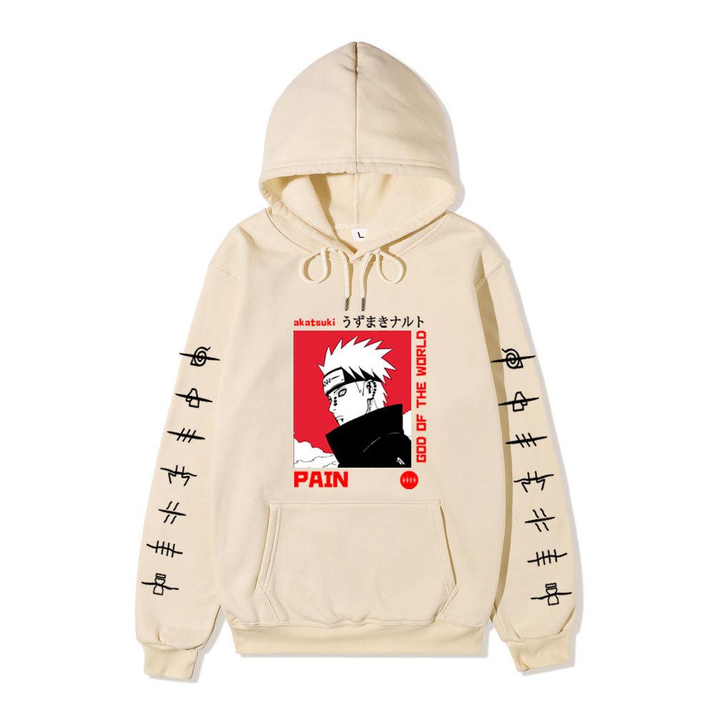 Harajuku Style GOD OF THE WORLD Akatsuki Anime Print Hoodie Men Women Loose Long Sleeve Hooded Pullover Casual Street Fashion Sweatshirt