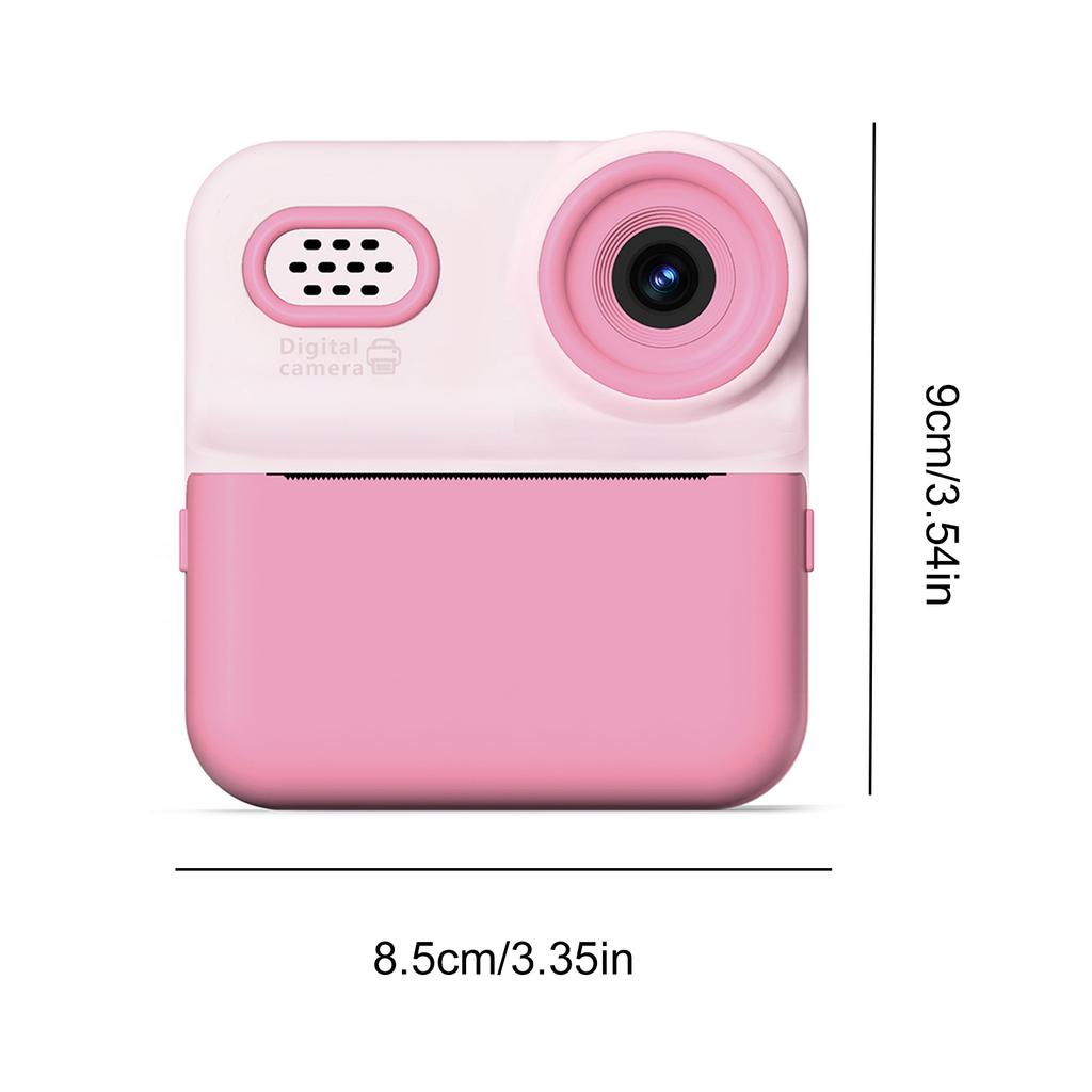 Instant Print Camera Mini Thermal Label Printer with 3 Roller Photo Paper 1500mAh for Girls Boys Christmas Birthday Gifts