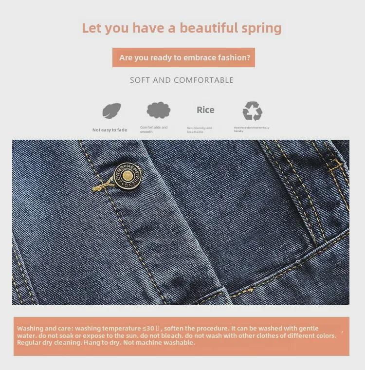 Women's Trendy Denim Short Jacket, Hooded, Long-Sleeved, Slim Fit - Japanese and Korean Style for Spring and Autumn 2025.