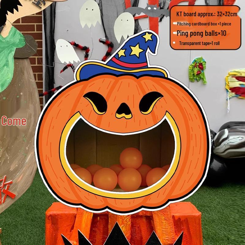 DIY Halloween Pumpkin Throwing Game Props for Kindergarten Decoration