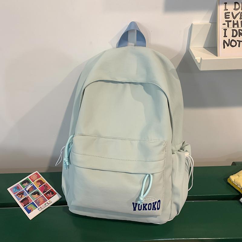 Student School Bag Women's Lightweight Travel Small Backpack Solid Color Backpack