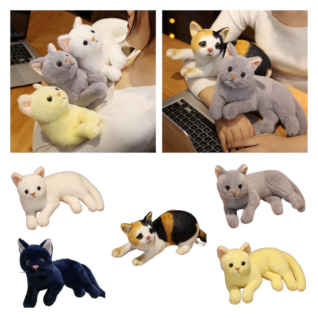 31cm Realistic Plush Cat Doll Soft Stuffed Kitten Toy In Pure Grey White Yellow And More For Kids' Pet Collection