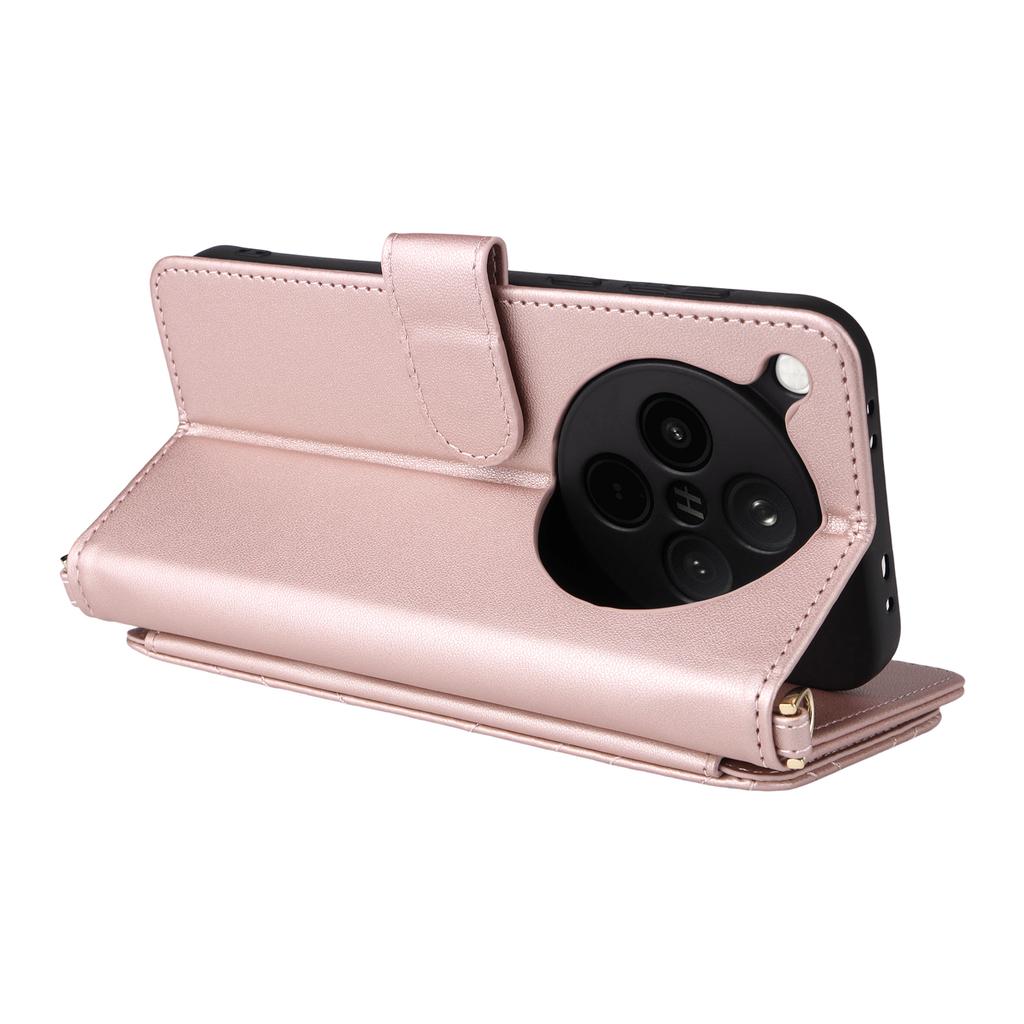 For Oppo Find X8s+ 5G Case with Shoulder/Wrist Strap Leather Phone Cover Stand Wallet