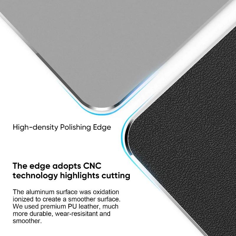 Metal Aluminum Mouse pad Mat Hard Smooth Magic Thin Mousead Double Side Waterproof Fast and Accurate Control for Office Home